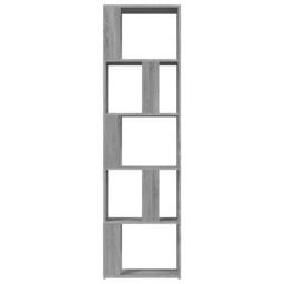 Berkfield Home Book Cabinet Grey Sonoma 45x24x160 cm Engineered Wood - Size: 45 x 24 x 160 cm - thumbnail 5