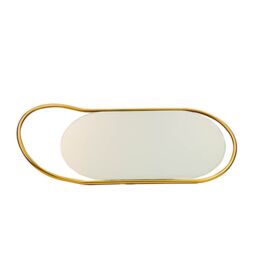 Madison & Mayfair Art Deco Style Round 59CM Oval Mirror with a Gold Frame - thumbnail 2