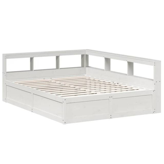 Berkfield Home Decorative Bookcase Bed without Mattress White 160x200cm Solid Wo - Size: 160x200 cm - image 1