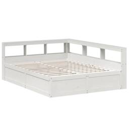 Berkfield Home Decorative Bookcase Bed without Mattress White 160x200cm Solid Wo - Size: 160x200 cm - thumbnail 1