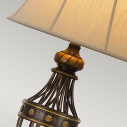 Netlighting Augustine 1 Light Table Lamp Antique Brown E27 - thumbnail 3