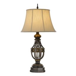 Netlighting Augustine 1 Light Table Lamp Antique Brown E27 - thumbnail 1