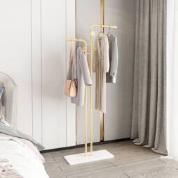 KORVIXA Freestanding Entry Clothes Bags Stand in Gold - Size: 900mm - thumbnail 3