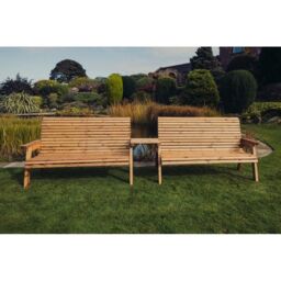 Churnet Valley Garden Furniture Ltd Valley 2X3B Set Straight Tray - Fully Assembled - Set of Cushions Inc in Brown - thumbnail 4