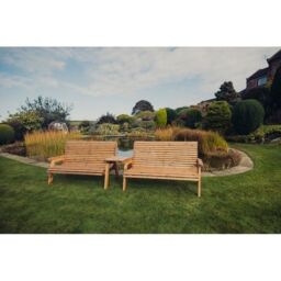 Churnet Valley Garden Furniture Ltd Valley 2X3B Set Straight Tray - Fully Assembled - Set of Cushions Inc in Brown - thumbnail 3