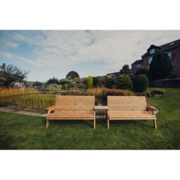 Churnet Valley Garden Furniture Ltd Valley 2X3B Set Straight Tray - Fully Assembled - Set of Cushions Inc in Brown - thumbnail 2