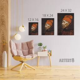 "Artery8 Gyzis Nikolaos Old Man Fez Portrait Canvas Wall Art Print - Size: W12"" x H16""" - thumbnail 4