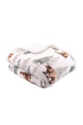 Dreams & Drapes 'Bear Walks' Soft Fleece With Sherpa Reverse Throw in Natural - Size: 150 cm × 200 cm - thumbnail 3