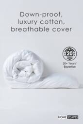 Homescapes Goose Feather & Down 2.5 Tog Summer Duvet in White - Size: Single - thumbnail 4