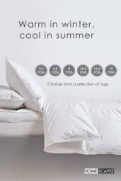 Homescapes Goose Feather & Down 2.5 Tog Summer Duvet in White - Size: Single - thumbnail 5