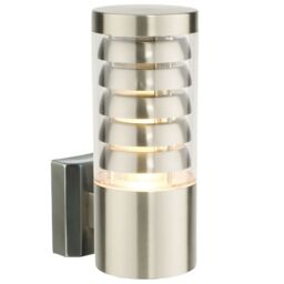 Loops IP44 Outdoor Wall Lamp Stainless Steel Staggered Light Modern Clear Porch Round in Metallics - thumbnail 4