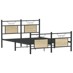 Berkfield Home Bed Frame without Mattress Sonoma Oak 140x200 cm Engineered Wood in Brown - thumbnail 3