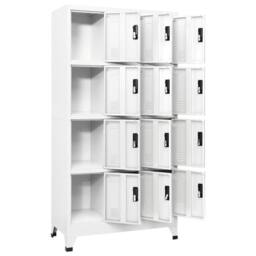Berkfield Home Locker Cabinet White 90x45x180 cm Steel - Size: 90 x 45 x 180 cm - thumbnail 1