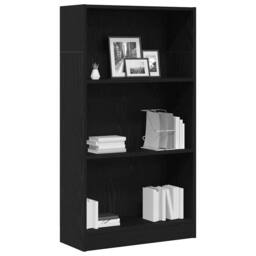 Berkfield Home Decorative Bookcase Black Oak 60x24x109 cm Engineered Wood - Size: 60 x 24 x 109 cm - thumbnail 4