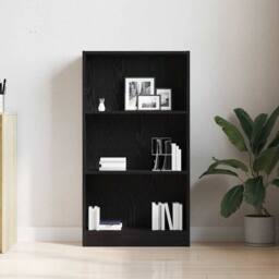 Berkfield Home Decorative Bookcase Black Oak 60x24x109 cm Engineered Wood - Size: 60 x 24 x 109 cm - thumbnail 1