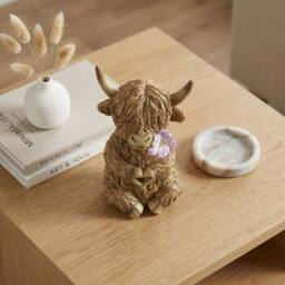 Garden Greatness Sitting Highland Cow Flower Heart Ornament - Size: 1 Pack - thumbnail 2