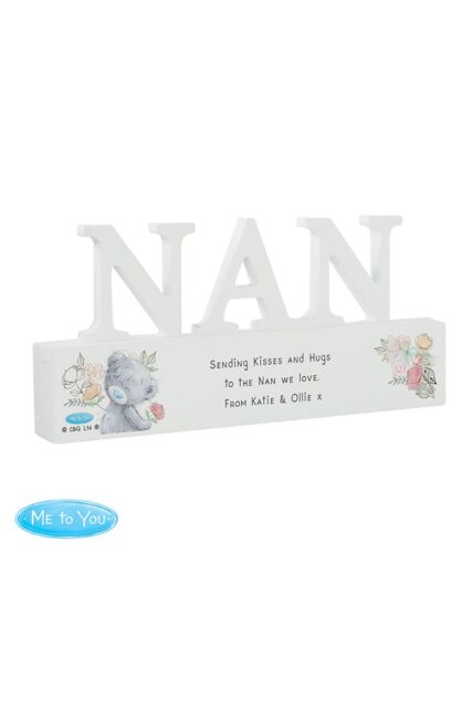 Personalised Memento Company Women's Personalised Me To You Wooden Nan Ornament in White - image 1