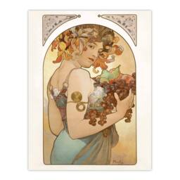 "Artery8 Woman With Fruit Art Nouveau France Vintage Wall Art Print Mucha - Size: W24"" x H32""" - thumbnail 1