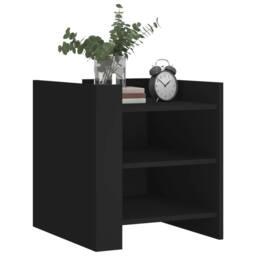 Berkfield Home Bedside Cabinet Black 45x50x50 cm Engineered Wood - Size: 45 x 50 x 50 cm - thumbnail 3