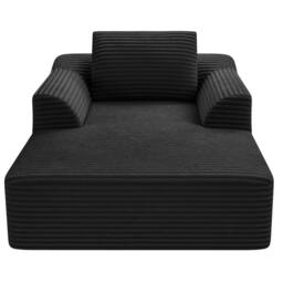 Dprodo Modular High Density Foam Chaise Lounge Sofa in Black - Size: 1 Pack - thumbnail 9