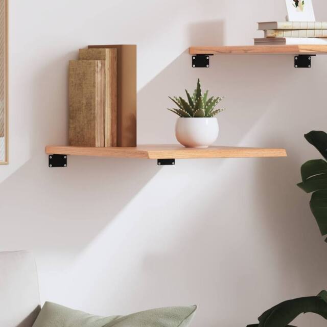 Berkfield Home Wall Shelf Light Brown 40x60x2 cm Treated Solid Wood Oak - Size: 40 x 60 x 2 cm - image 1