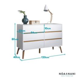 Nöa and Nani Otto Chest of Drawers 6 Drawer in White - thumbnail 6