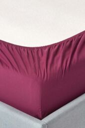 Homescapes Egyptian Cotton Deep Fitted Sheet 18 inch 200 Thread Count in Plum - Size: King Fitted - thumbnail 2