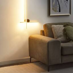 Wyld and Coco 90cm Wall Lamp Gold Aluminium Black Iron Base Modern LED Lighting - thumbnail 1