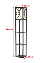 Living and Home Modern Wooden Shelf Floor Lamp - thumbnail 4