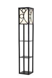 Living and Home Modern Wooden Shelf Floor Lamp - thumbnail 5
