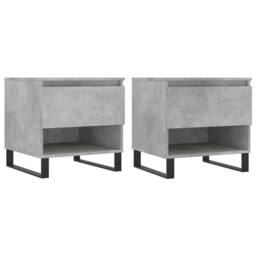 Berkfield Home Modern Coffee Tables 2 pcs Concrete Grey 50x46x50 cm Engineered Wood - Size: 50 x 46 x 50 cm - thumbnail 3