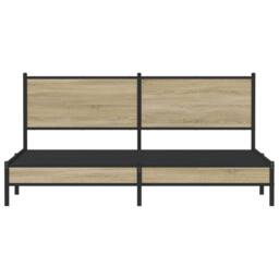 Berkfield Home Metal Bed Frame without Mattress Sonoma Oak 180x200 cm Super King in Brown - thumbnail 5