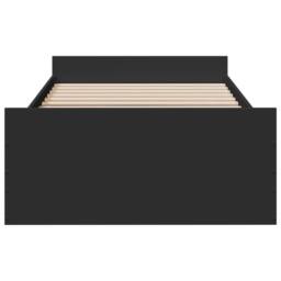 Berkfield Home Bed Frame with Drawers without Mattress Black 75x190 cm Small Single - thumbnail 4