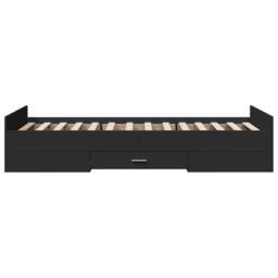Berkfield Home Bed Frame with Drawers without Mattress Black 75x190 cm Small Single - thumbnail 5