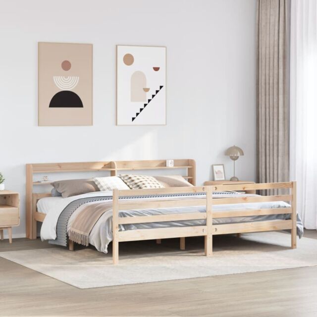 Berkfield Home Bed Frame with Headboard without Mattress 200x200 cm in Brown - image 1