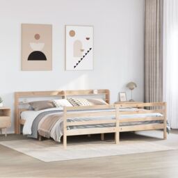 Berkfield Home Bed Frame with Headboard without Mattress 200x200 cm in Brown - thumbnail 1