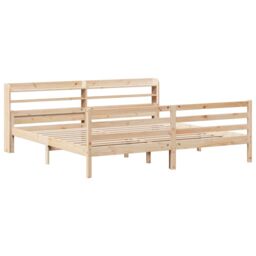 Berkfield Home Bed Frame with Headboard without Mattress 200x200 cm in Brown - thumbnail 3