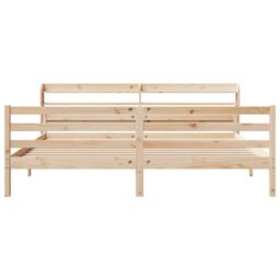 Berkfield Home Bed Frame with Headboard without Mattress 200x200 cm in Brown - thumbnail 4