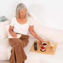 NESTLUNE Arm Rest Organiser Tray Bamboo Chair Settee Couch Sofa natural - thumbnail 6