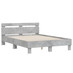Berkfield Home Bed Frame with LED without Mattress Concrete Grey 120x200 cm - Size: Small Double - thumbnail 6
