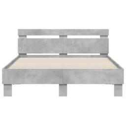 Berkfield Home Bed Frame with LED without Mattress Concrete Grey 120x200 cm - Size: Small Double - thumbnail 7