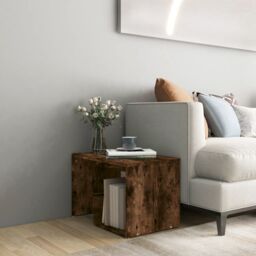 Berkfield Home Side Table Smoked Oak 59x36x38 cm Engineered Wood in Brown - Size: 59 x 36 x 38 cm - thumbnail 1