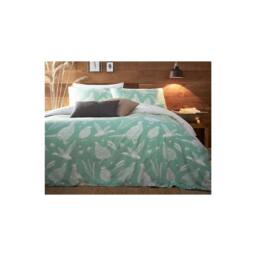 Creative Cloth Double Duvet Moorland Birds Reversible Set Green in Bright Green - thumbnail 1