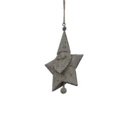 Lemon Pavilion Furniture and Decor Rustic Hanging Santa Star Bauble - Metal - L2 x W9 x H14 cm - White - thumbnail 2