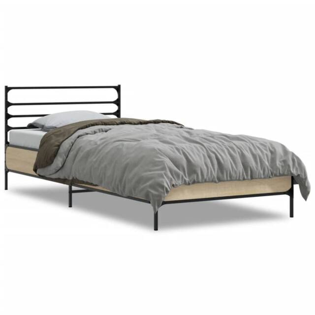 Berkfield Home Bed Frame without Mattress Sonoma Oak 100x200 cm in Brown - image 1