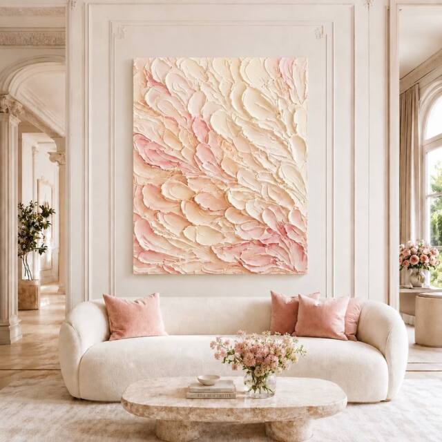 Mafett Blush Bloom Symphony Wall Art Canvas Print in Baby Pink - image 1
