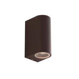 Netlighting One Outdoor Aluminum Up Down Wall Light Corten IP54 GU10 in Brown