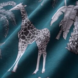 Portfolio Home Wild Safari Elephants Duvet Cover Quilt Set with Pillowcase in Green - Size: King - thumbnail 3