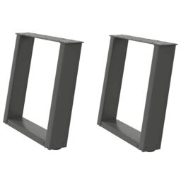 Berkfield Home Coffee Table Legs U-Shaped 2 pcs Anthracite 50x(42-43) cm Steel in Black - thumbnail 2