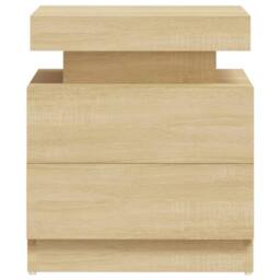Berkfield Home Bedside Cabinet Sonoma Oak 45x35x52 cm Engineered Wood in Light Tan - Size: 45 x 35 x 52 cm - thumbnail 4